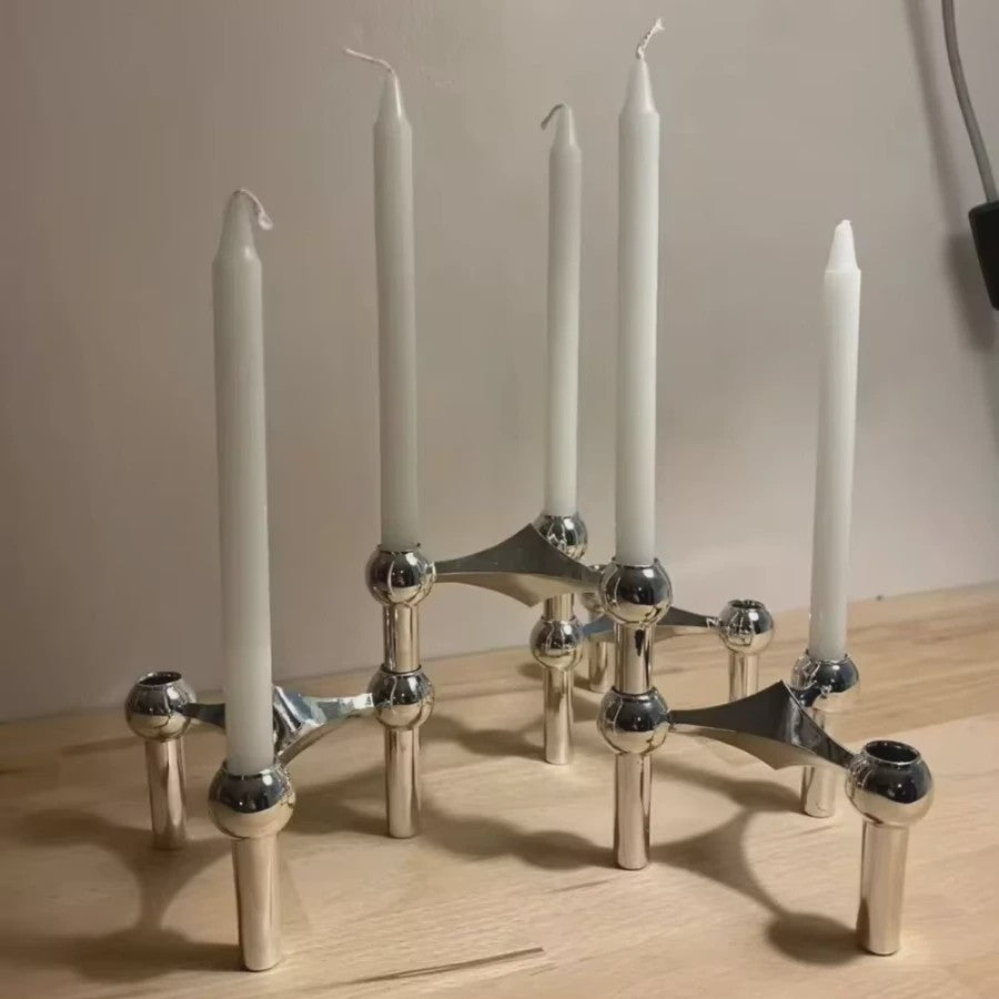 Modulaire Metalen Kandelaar - Geometric & Verstelbaar voor Tafel & Bruiloft