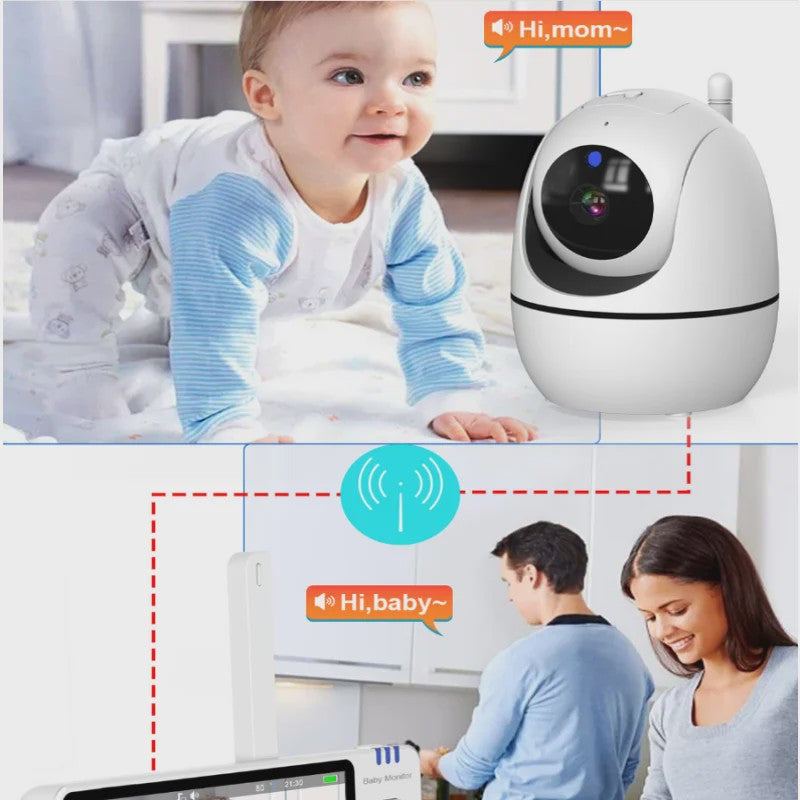 5 Inch Video Babyfoon met Camera, Temperatuursensor, Nachtmodus en Tweeweg Audio