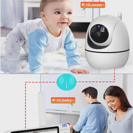 5 Inch Video Babyfoon met Camera, Temperatuursensor, Nachtmodus en Tweeweg Audio