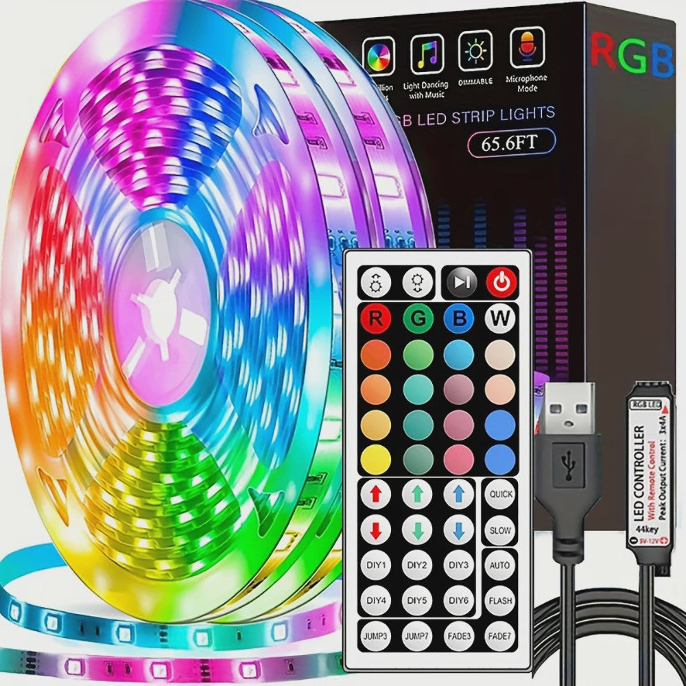 RGB LED Strip Verlichting met 44-toets Afstandsbediening - Flexibel en Sfeervol