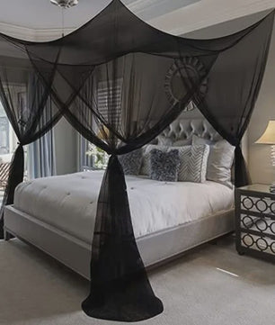 Luxe Klamboe Hemelbed - 4 Deuren - King/Queen & Enkel Bed - Muggennet