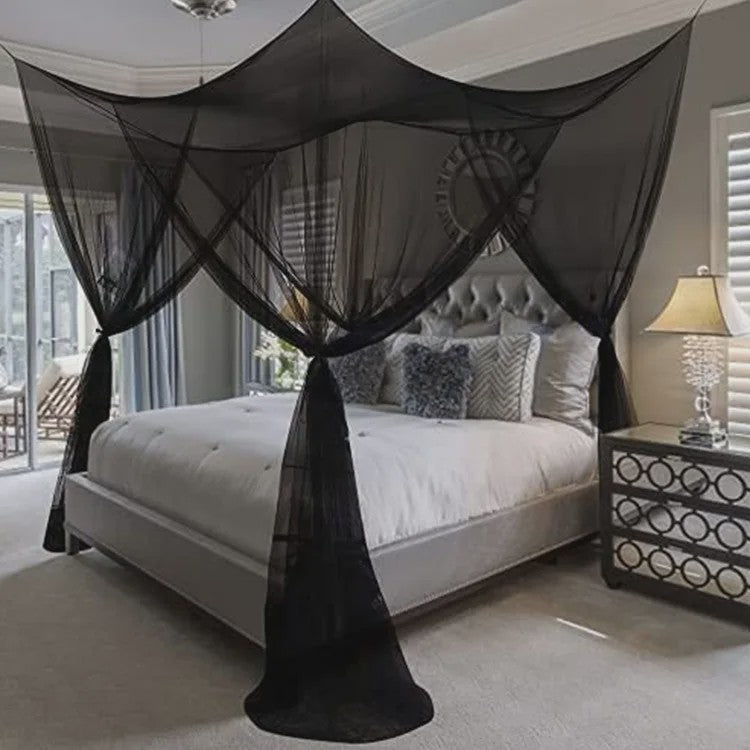 Luxe Klamboe Hemelbed - 4 Deuren - King/Queen & Enkel Bed - Muggennet
