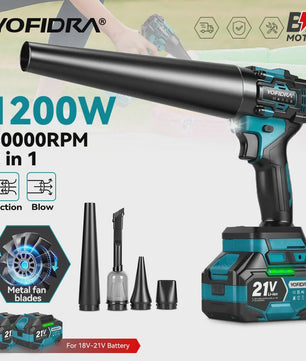 YOFIDRA Krachtige 2-in-1 Accu Bladblazer & Zuiger - 80000RPM Borstelloze Motor