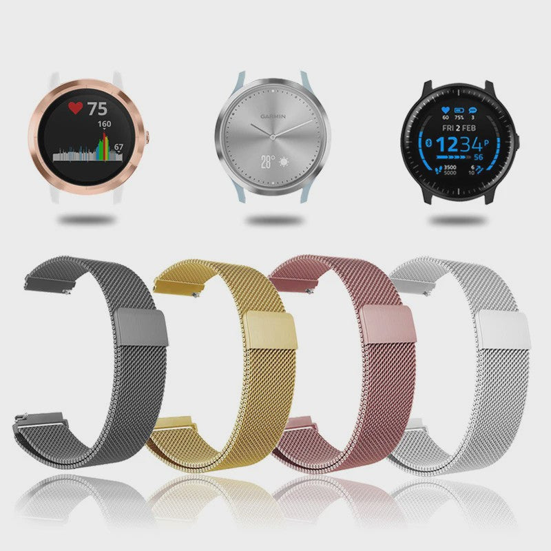 Milanese RVS Horlogeband 18mm 20mm 22mm voor Garmin Vivoactive Venu | Magnetische Sluiting