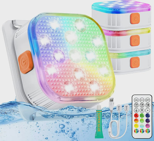 Oplaadbare LED Onderwater Verlichting voor Zwembad met Afstandsbediening & Timer