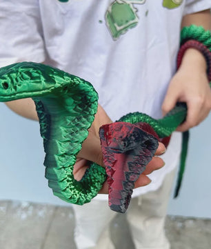 Flexibele 3D Geprinte Cobra Statue - Kleurrijk & Buigzaam - 90cm & 130cm - Uniek Cadeau