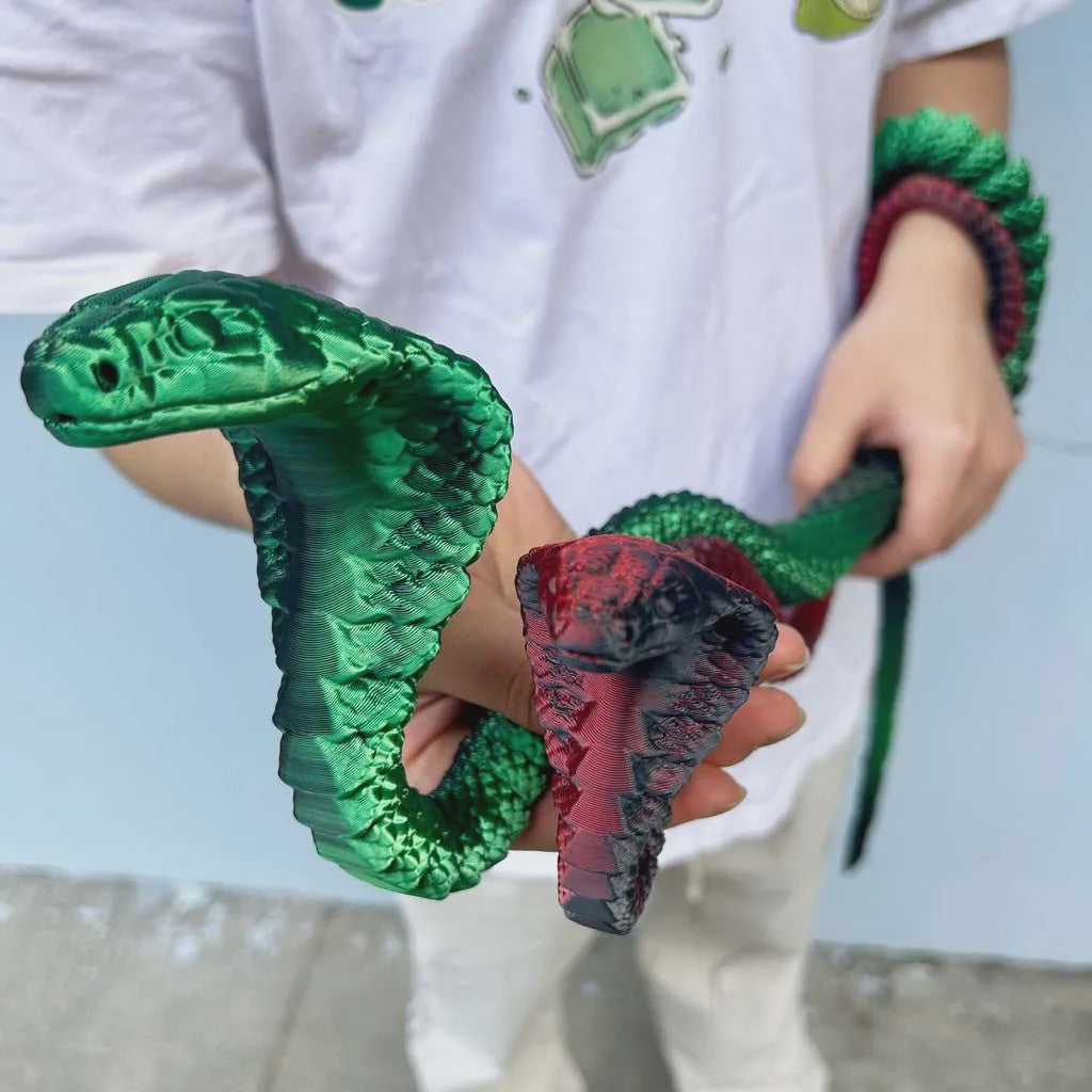 Flexibele 3D Geprinte Cobra Statue - Kleurrijk & Buigzaam - 90cm & 130cm - Uniek Cadeau