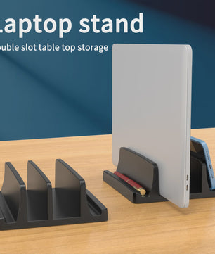 Verticale Laptop Stand met 3 Sleuven - Organizer voor MacBook, Tablet & Telefoon