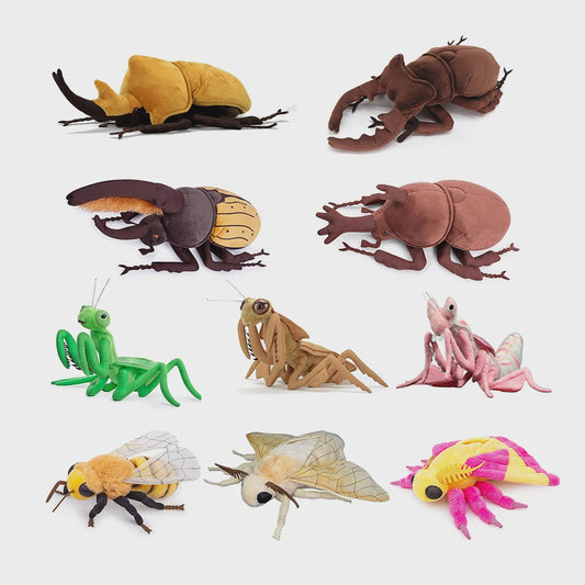 Zachte Pluche Insecten Knuffels: Motten, Bijen, Kever & Mantis - Levensechte Speelgoed Cadeaus