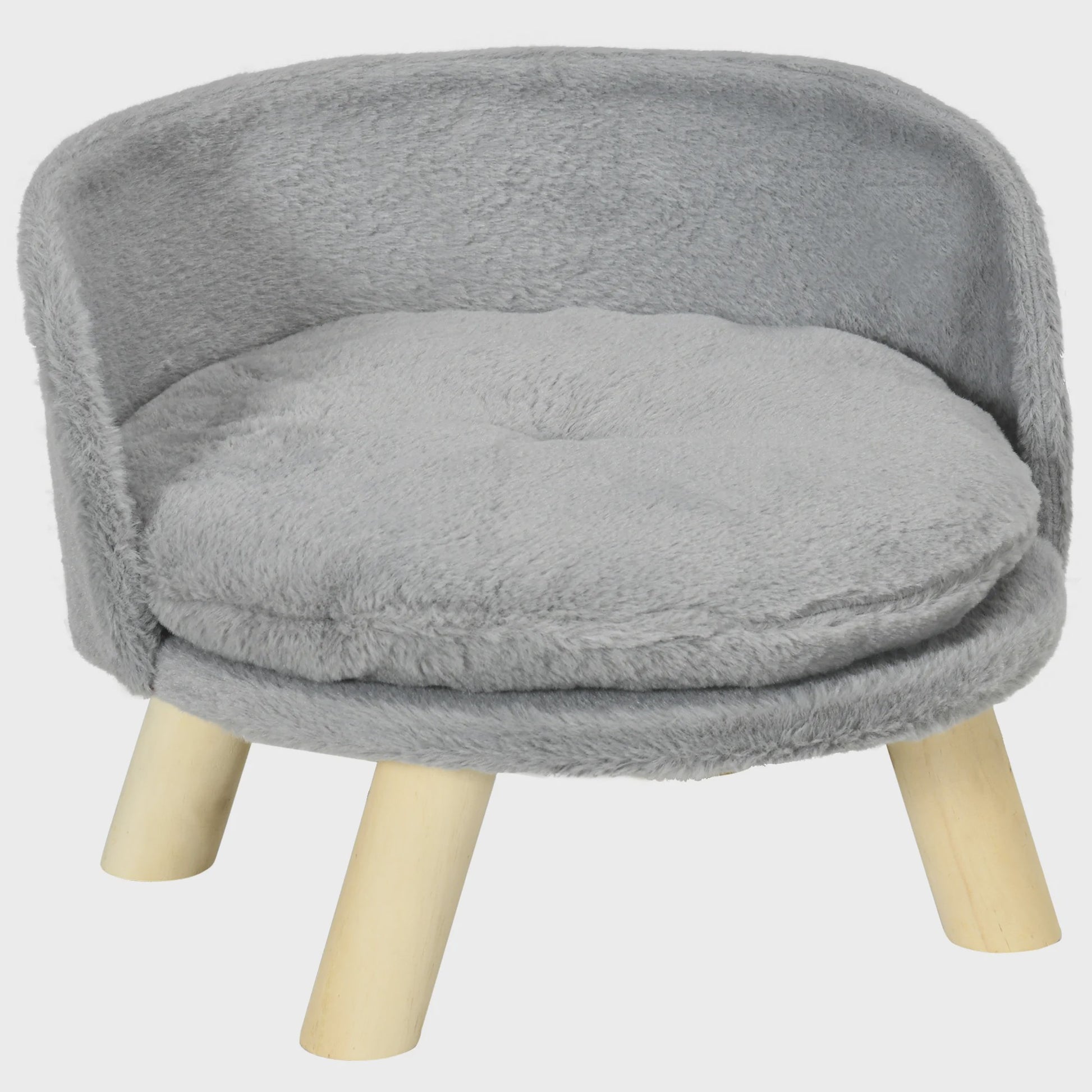 PawHut Scandinavisch Hond- en Kattenbed met Zacht Kussen - Grijs Ø 40,5x33 cm
