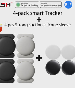 4x Apple Find My Smart Tracker Tags met Magneet & Siliconen Hoes - Anti-verlies Tracker