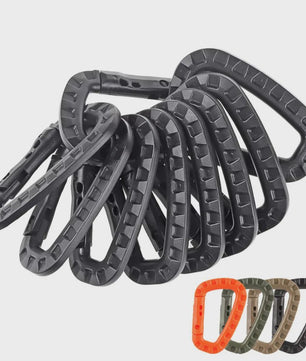Tactische D-vormige Plastic Karabijnhaak - Set van 5, 10, 15 of 20 stuks - Outdoor & Camping Gear