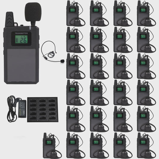 Draadloos Tour Guide Systeem UHF met Lange Afstand voor Groepen en Evenementen