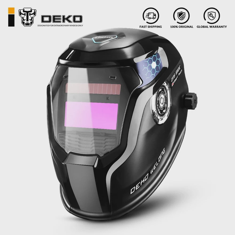 DEKO Automatisch Donkere Lashelm met Solar Power, Verstelbare Schaduw 9-13 en Vervangbare Batterij voor TIG MIG MMA