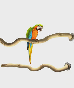 Natuurlijke Houten Papegaai Zitstok Tak - Vogelkooi Accessoire