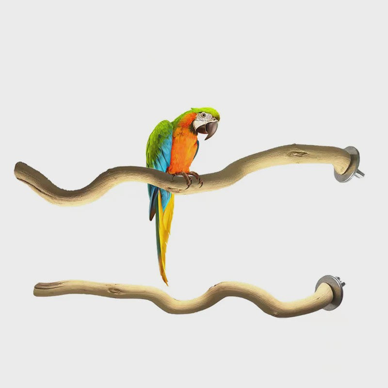 Natuurlijke Houten Papegaai Zitstok Tak - Vogelkooi Accessoire