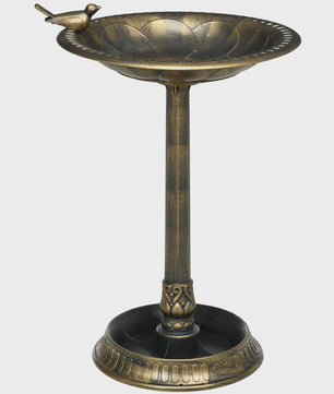 Outsunny Vogelbad & Voederstation met Plantenbak - Ø 50 x 72 cm - Antiek Brons