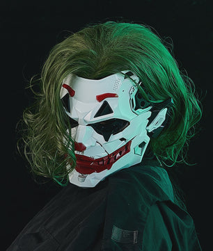 Cyberpunk Clown Masker met Vlechten - Cosplay & Halloween Prop