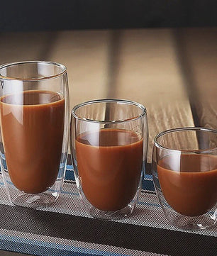 Dubbelwandige Glazen Mokken - Hittebestendig & Handgemaakt voor Koffie, Thee, Bier & Whiskey
