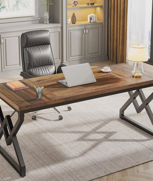 Tribesigns Bureau 160cm - Robuust Hout & Metaal - Ruim Werkblad