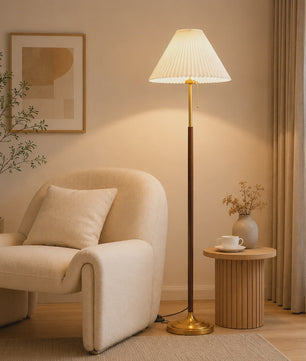 Moderne Plissé Stoffen Vloerlamp met 3 Kleurtemperaturen & Voetschakelaar | Sfeerverlichting voor Woonkamer, Slaapkamer, Kantoor