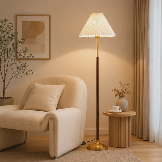 Moderne Plissé Stoffen Vloerlamp met 3 Kleurtemperaturen & Voetschakelaar | Sfeerverlichting voor Woonkamer, Slaapkamer, Kantoor