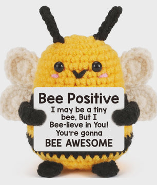 Schattige Gehaakte Bij - Motiverende Decoratie & Positieve Energie Cadeau