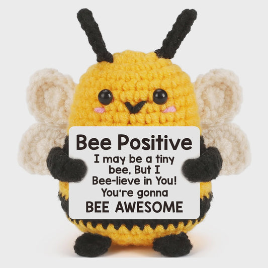 Schattige Gehaakte Bij - Motiverende Decoratie & Positieve Energie Cadeau