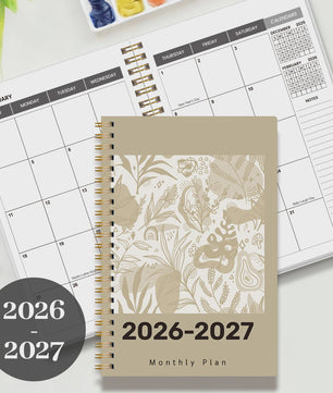 2026-2027 A5 Maandelijkse Planner Agenda met Botanische Kaft - 24 Maanden Organiser voor Werk & Studie