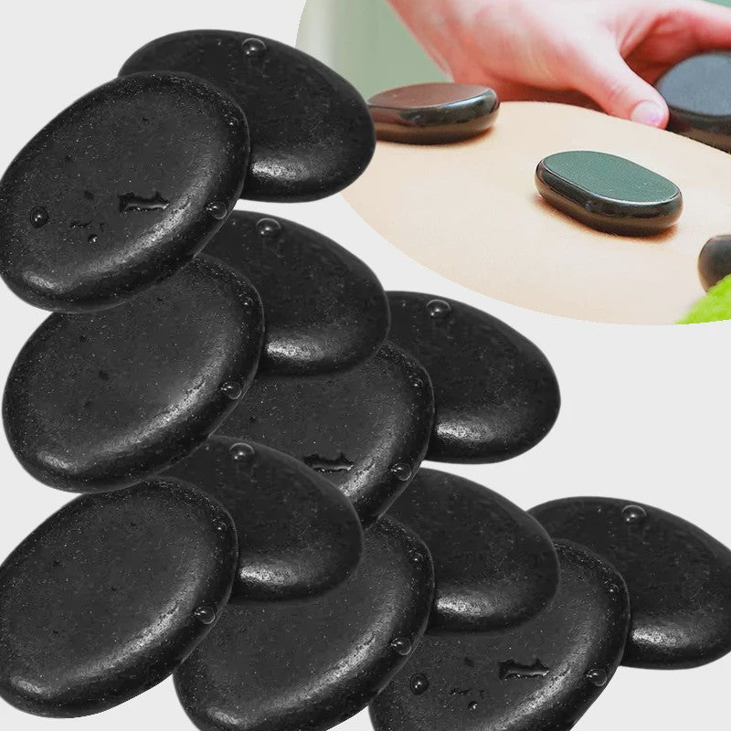 12 Pcs 4x6cm Spa hot Stone Beauty Stones Massage Lava Natural Stone Hot Relieve Stress RELAX jade massage set toe massage