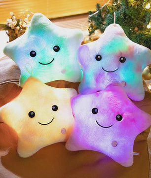 Glow-in-the-dark Ster Pluche Kussen - Zacht Verlicht Speelgoed voor Kinderen & Decoratie
