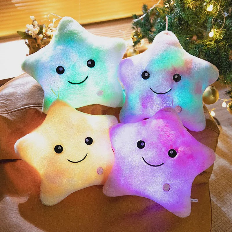 Glow-in-the-dark Ster Pluche Kussen - Zacht Verlicht Speelgoed voor Kinderen & Decoratie