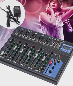 Professionele 7-Kanal Audio Mixer - Digitale Sound Console met USB MP3 Speler