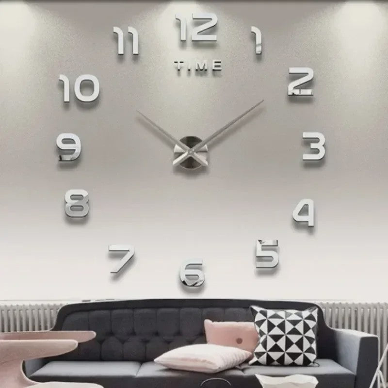 XL Lichtgevende Wandklok Stickers - DIY Klok voor Woonkamer & Slaapkamer