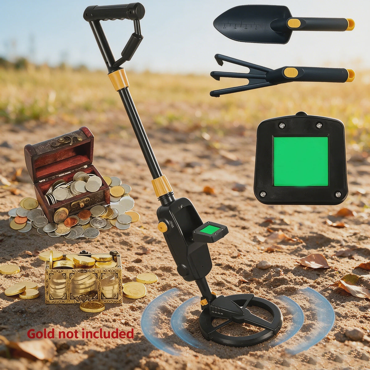 Kinder Metaaldetector MD1008A - Ergonomisch & Lichtgewicht voor Strand en Tuin Schatzoeken
