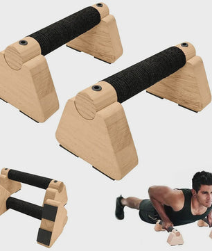 Houten Push-Up Bars & Parallettes voor Thuis Workout - Stabiliteit en Comfort