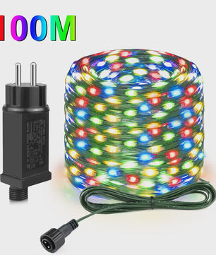 Waterdichte LED Kerstverlichting met Groen Draad - 50M/100M - 24V - Feestelijke Decoratie voor Buiten & Binnen