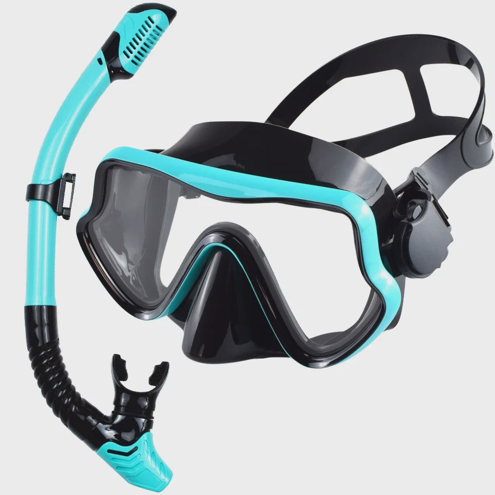 Professionele Duikbril en Snorkel Set voor Volwassenen - Panoramisch Zicht & Duurzaam Gehard Glas