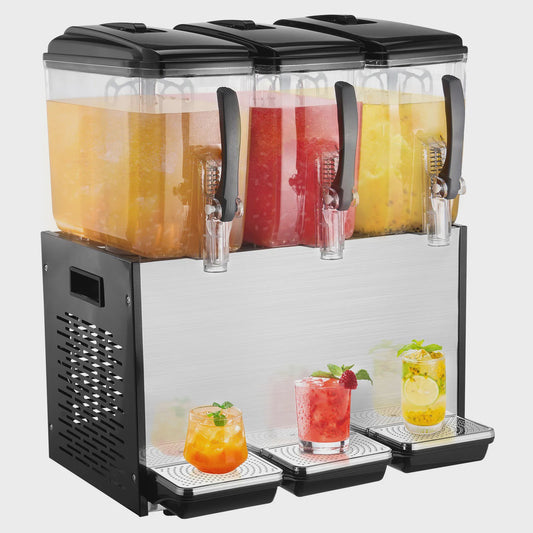 Professionele Drankdispenser 3 Tanks - 10-18L per Tank - 370W RVS