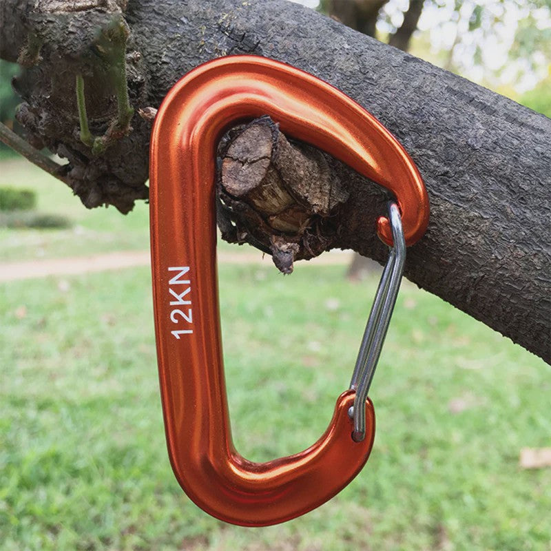 12KN D-vorm Karabijnhaak - Kleine Klimhaak voor Outdoor, Camping & Outdoor Avonturen