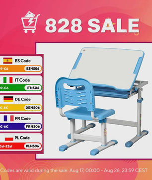 Homcom Children's Desk with Chair for Children +6 Years Adjustable Height 66X47X77