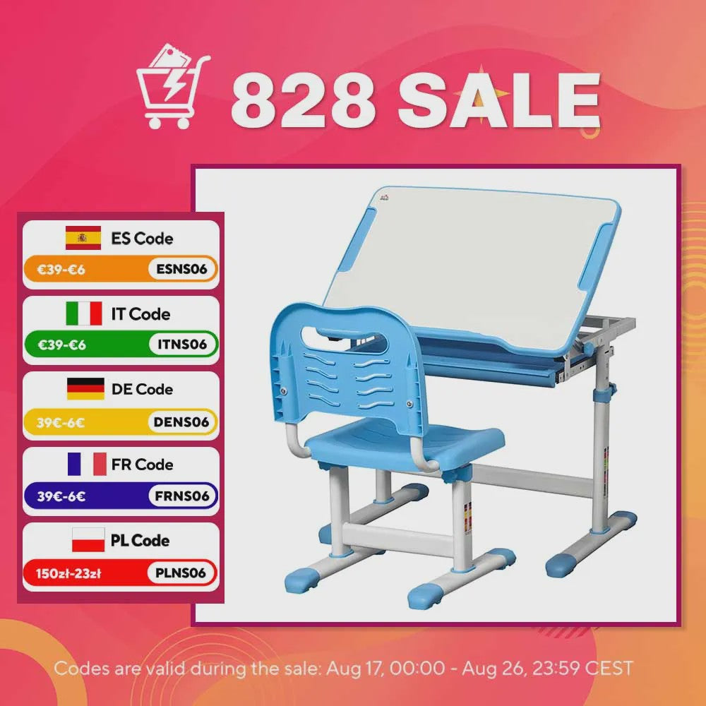 Homcom Children's Desk with Chair for Children +6 Years Adjustable Height 66X47X77