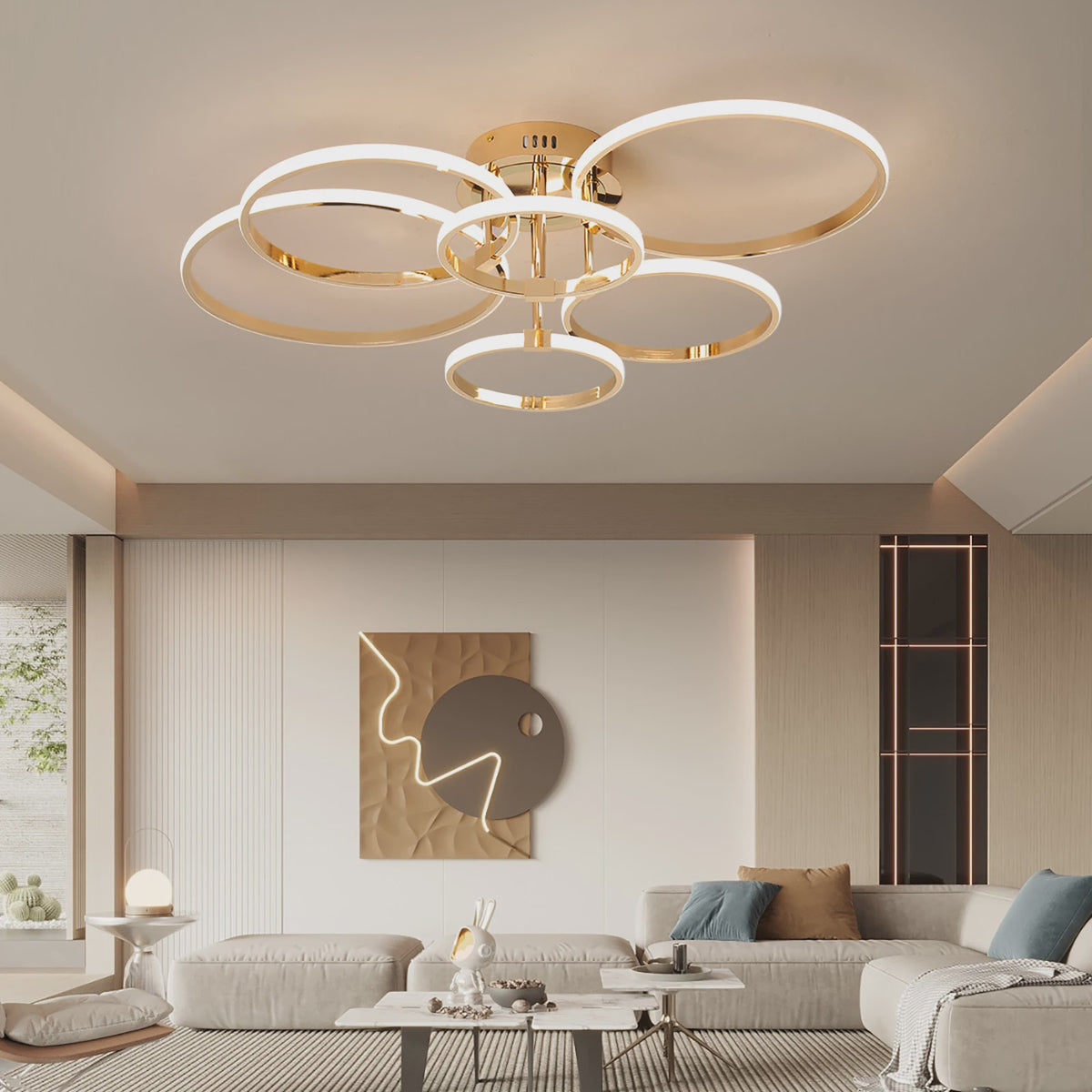 Moderne LED Plafondlamp Kroonluchter - Dimbaar, Goud/Chroom/Zwart
