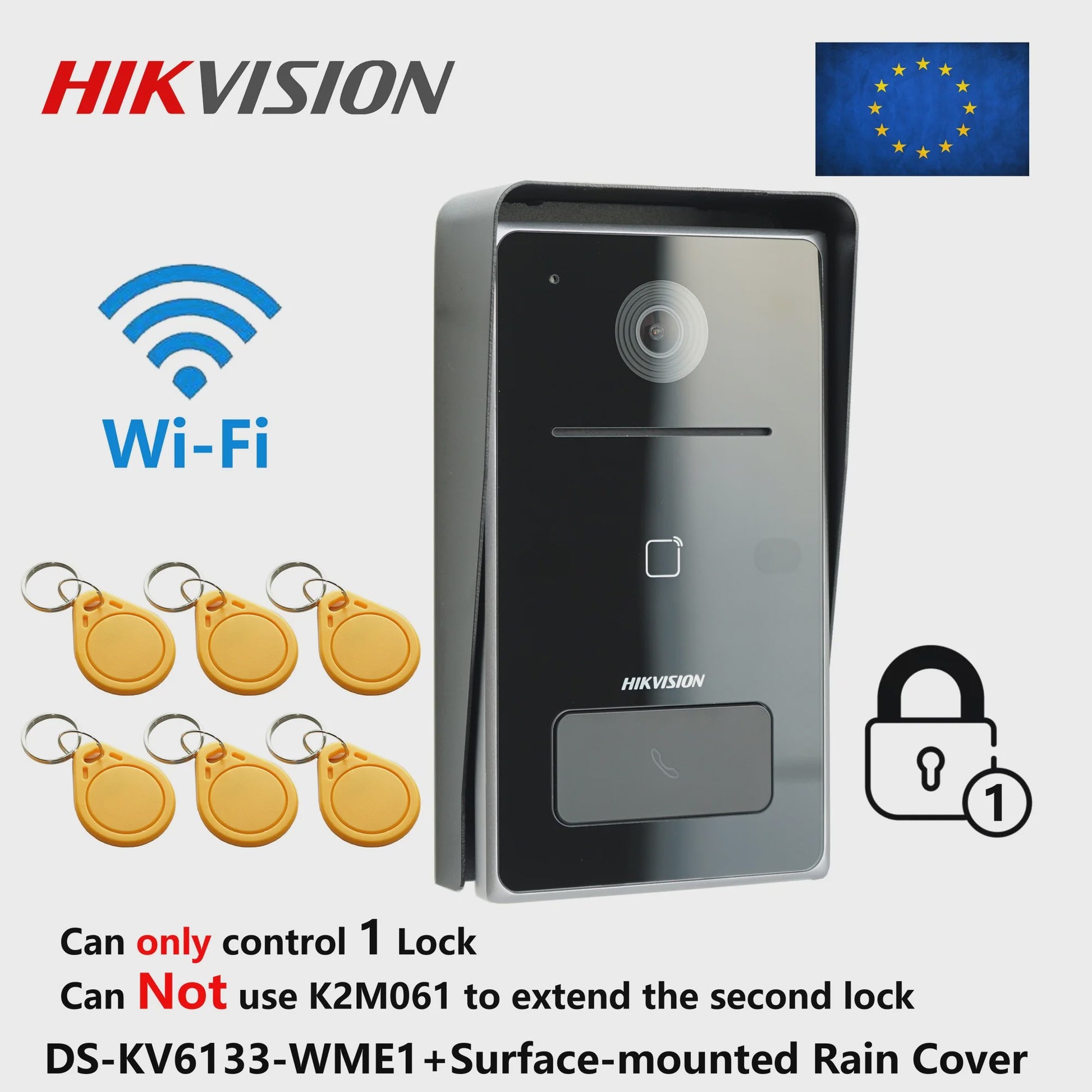 Hikvision DS-KV6133-WME1 IP Deurintercom met WiFi en RFID Ontgrendeling