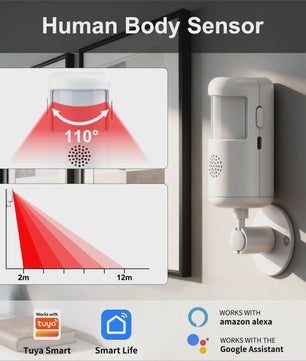 Slimme WiFi Infrarood Bewegingsmelder met App Bediening - 4 Alarm Modes - PIR Sensor voor Huis, Kantoor, Garage