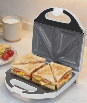 Compacte Tosti- en Panini-grill met Keramische Coating - 2 Sneetjes