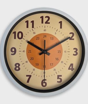 Moderne Stille Wandklok 8-inch met Oranje Patroon - Woonkamer, Keuken Decoratie