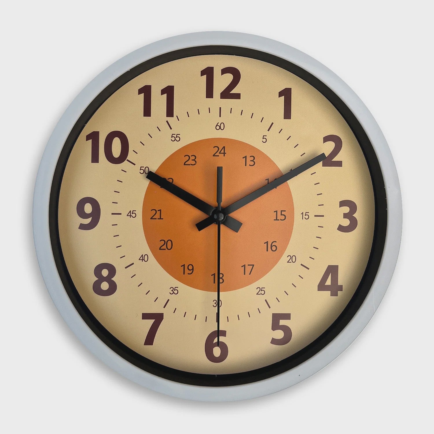 Moderne Stille Wandklok 8-inch met Oranje Patroon - Woonkamer, Keuken Decoratie