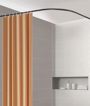 Verstelbare L-vormige Douchegordijnroede Zwart - 70-95 x 105-165 cm - Hoekstang voor Douchecabine en Bad