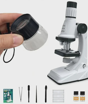 Kinderen Microscoop Set 200x-1200x Vergroting met LED Licht - STEM Educatief Speelgoed